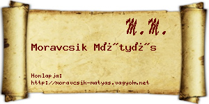 Moravcsik Mátyás névjegykártya